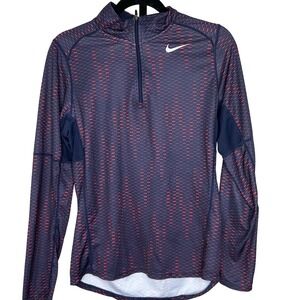 Nike Running Quarter Zip‎ Top-Small-athletic pullover, women, blue red quick dry